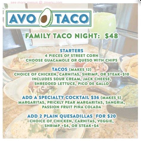 avotaco menu